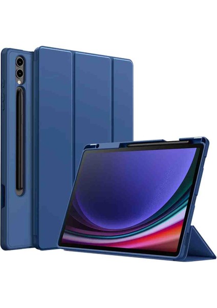 Samsung Galaxy Tab S10+ Plus SMX820 Case Kalem Bölmeli Tam Kılıp Kılıfı