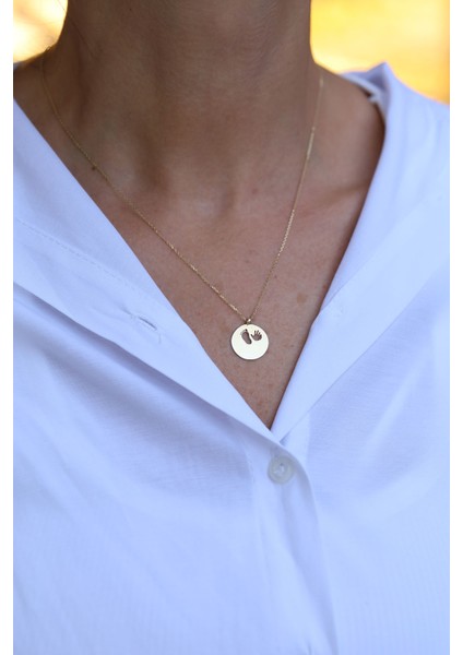 14 Ayar Altın El Ayak Plaka Kolye fırsatları