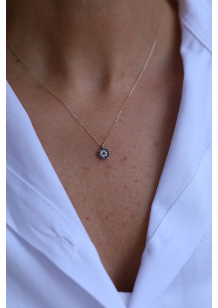 14 Ayar Altın Mini Nazarlık Kolye fırsatları