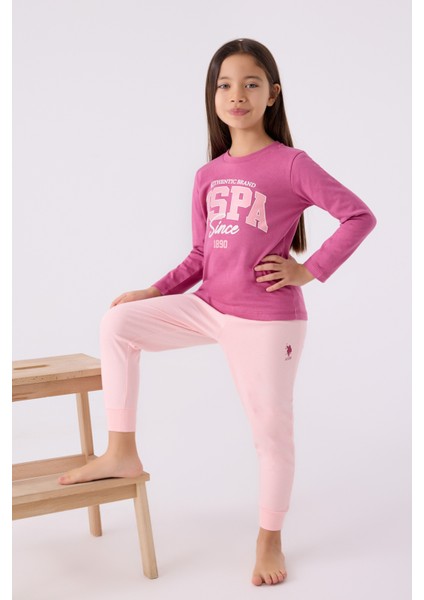 U.S. Polo Assn. Kız Çocuk Mor Pijama Takım 50299862-VR038