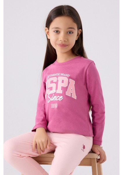 U.S. Polo Assn. Kız Çocuk Mor Pijama Takım 50299862-VR038