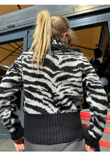 Imza 24K11016 Kısa Hırka Siyah-Beyaz modelleri