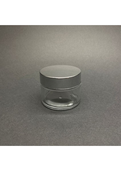 100 cc Cam Şeffaf Krem Kavanozu - Gümüş Aynalı Kapaklı Iç Contalı - 100 ml Şeffaf Cam Kavanoz-3 Adet