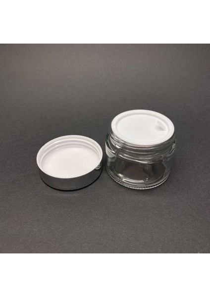 100 cc Cam Şeffaf Krem Kavanozu - Gümüş Aynalı Kapaklı Iç Contalı - 100 ml Şeffaf Cam Kavanoz-3 Adet fiyatları