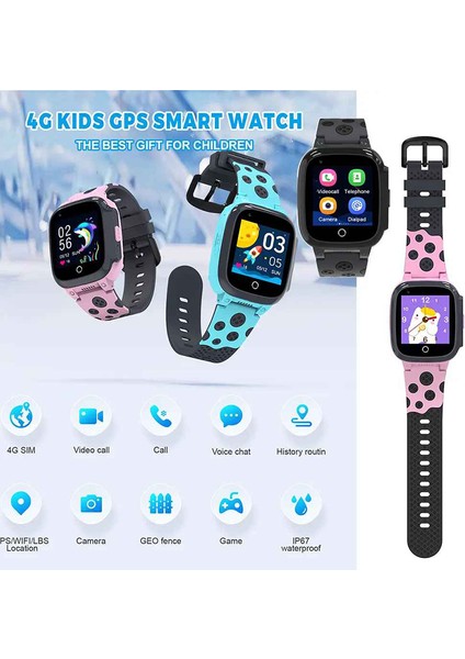 Y95H Kids 4g Sim Destekli Gps/arama/görüntülü Görüşme Özellikli Çocuklar Için Akıllı Saat