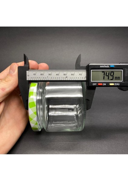 10 Adet 330 cc Cam Magnolia Kavanozu Yeşil Ekose Kapaklı