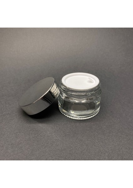50 cc Cam Şeffaf Krem Kavanozu - Gümüş Aynalı Kapaklı Iç Contalı - 50 ml Şeffaf Cam Kavanoz -3 Adet fırsatları