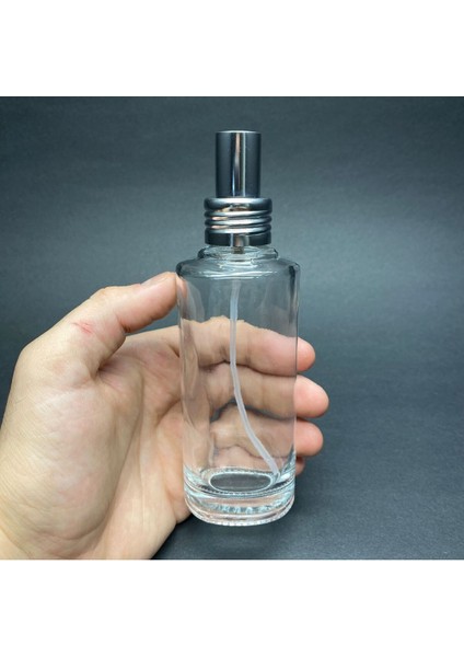 Ahsa Ticaret 100 cc Oval Model Cam Parfüm Kolonya Şişesi - 100 ml Lüx Spreyli Parfüm , Kolonya Şişesi