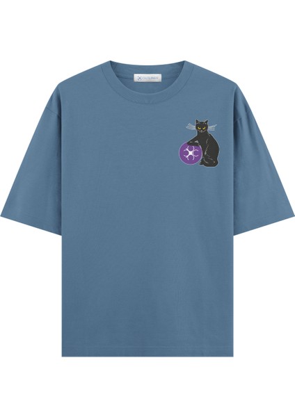 Coutliner Cat Oversize T-Shirt (Ekstra! Bol Kesim)
