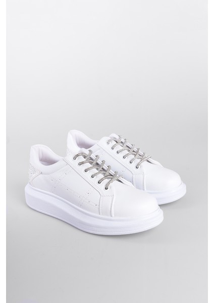 Bağcığı ve Arka Parça Taş Detaylı Kadın Sneaker