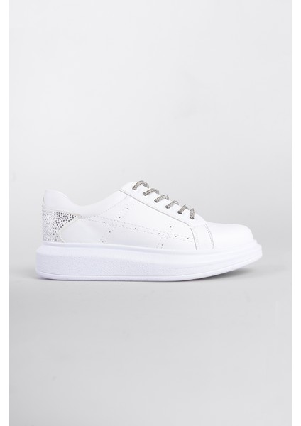 Bağcığı ve Arka Parça Taş Detaylı Kadın Sneaker