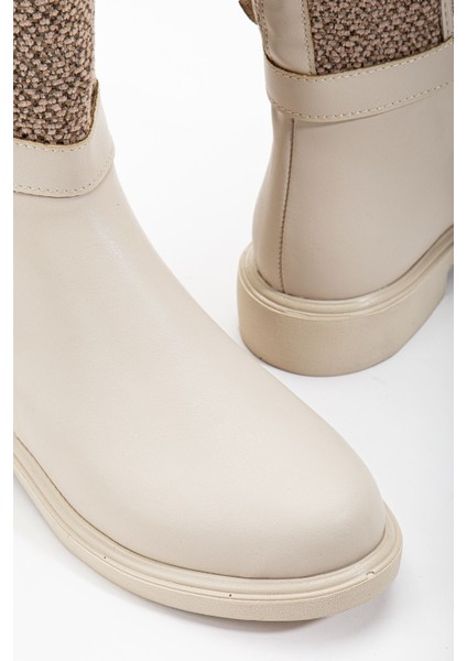 Macy Bej Cilt Keçe Detaylı Kadın Çizme fırsatları