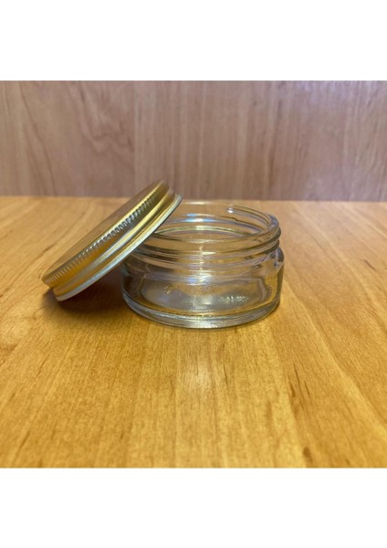 3 Adet 50 cc Cam Krem Kavanozu - Metal Kapaklı - 50 ml Cam Paşabahçe Krem Kavanozu