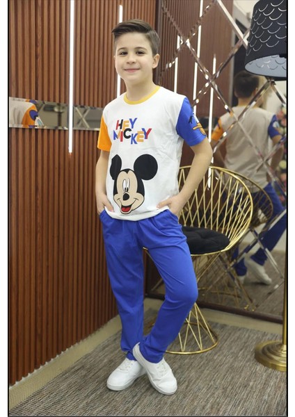 Unisex Çocuk Pamuklu Jokey Baskılı Pijama