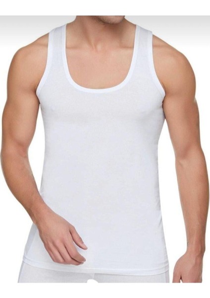 Erkek Beyaz Pamuklu Atlet 12'li