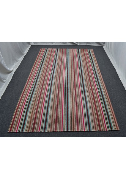 El Dokuma 5m2 Capcanlı Rengarenk Bukleli Pamuklu Kilim 5192