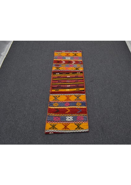 El Dokuma Otantik Nadir Çift Gözlü Yörük Yün Kilim Heybe 5194