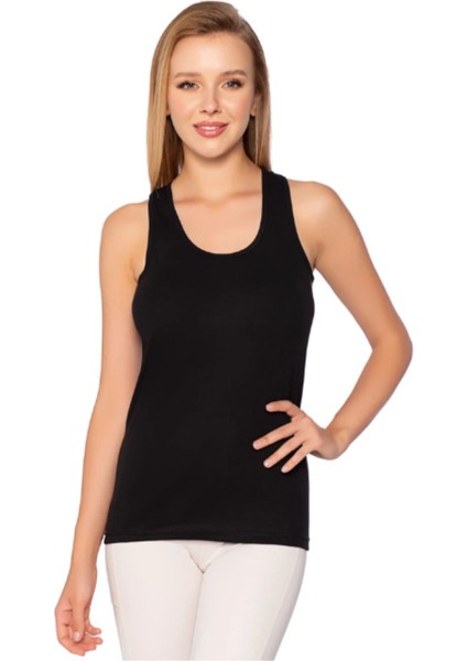 Kadın Ribana Geniş Askılı Düz Biye Atlet 6'lı Paket