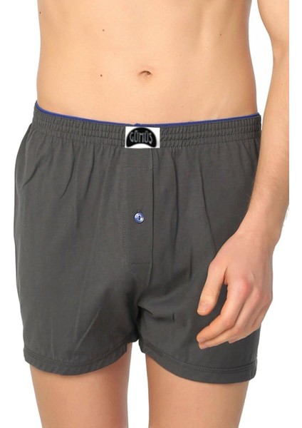 Erkek Gri 3'lü Havlu Bel Penye Erkek Boxer