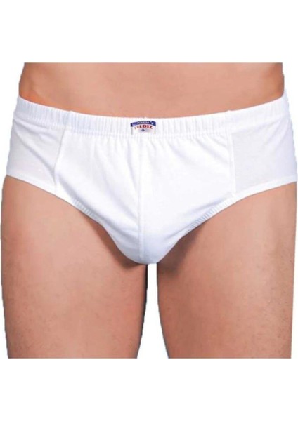 6 Lı Paket Yıldız Erkek Penye Slip Külot Beyaz