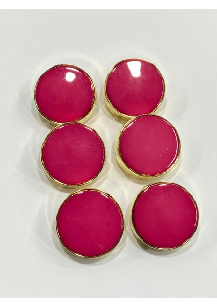 Kaban Kürk Manto Düğmesi / Italyan Düğme 6 Lı Set / Gold Fuşya 3 cm /M009 fırsatları