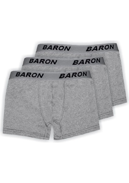 6 Adet Likralı Erkek Penye Boxer - Gri