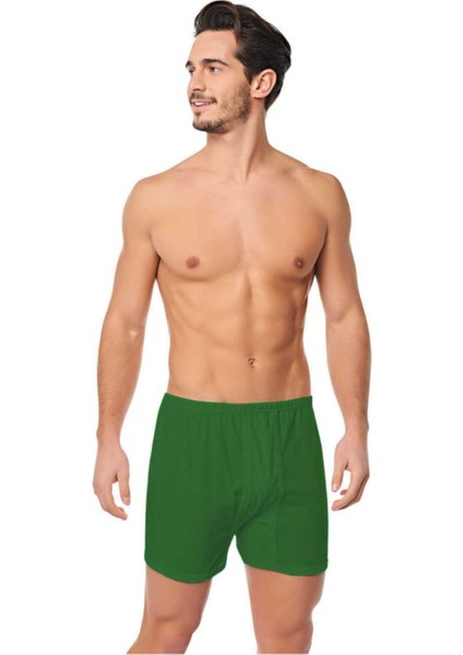 Erkek 3 Adet Nazar Yıldız Paçalı Boxer - Haki