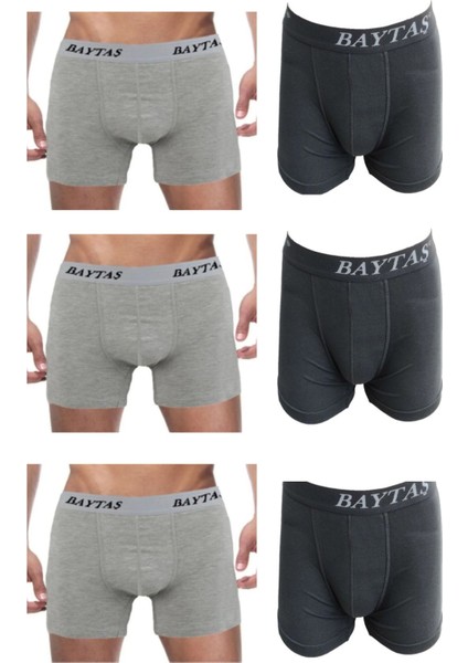 Erkek Pamuklu Likralı Boxer 6'lı Paket