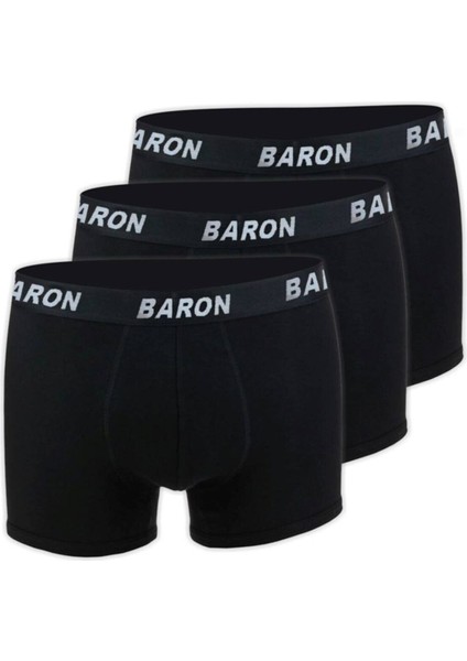 6 Adet Likralı Erkek Penye Boxer - Siyah