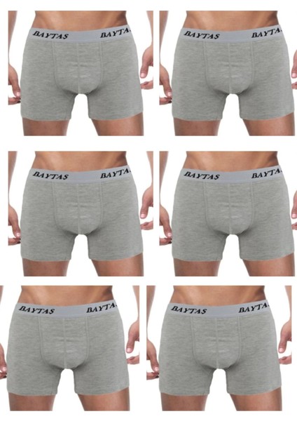 Erkek Pamuklu Likralı Boxer 6'lı Paket