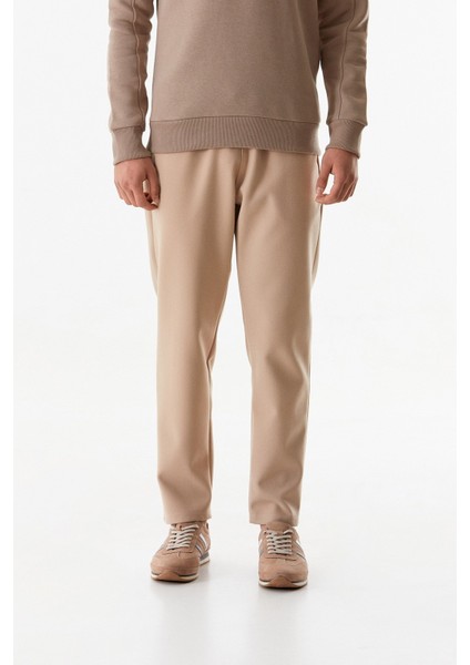 Basic Beli Lastikli Straight Kaşe Pantolon modelleri