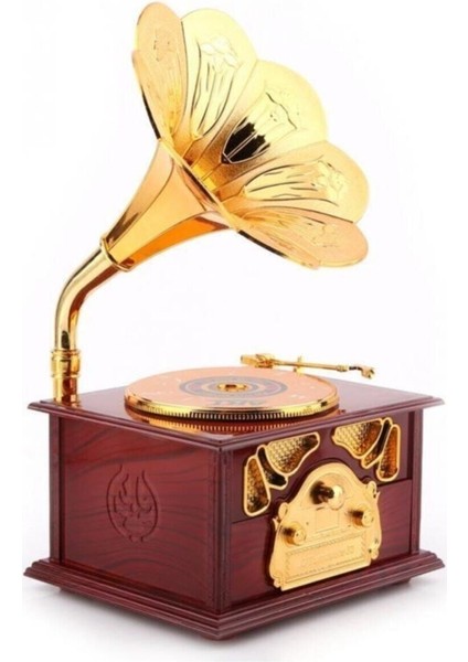 Kahverengi Phonograph Lik Müzik Kutusu