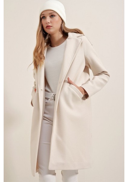 9085 Kaşe Kaban - Ekru