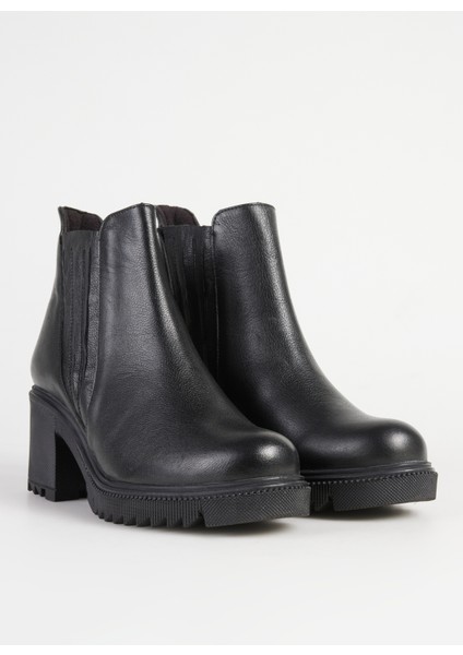 Deri Siyah Kadın Topuklu Bot BUL-250631 fiyatları