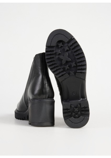 Deri Siyah Kadın Topuklu Bot BUL-250631 fırsatları