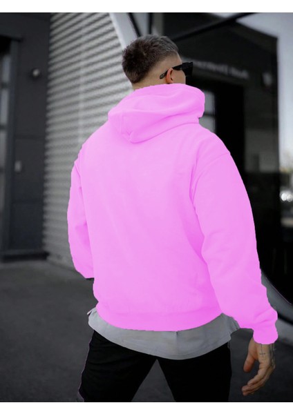 Kadın, Erkek Sweatshirt Oversize Absolute Yalancı Baskılı Kalın Pembe Sevgili Sweatshirt