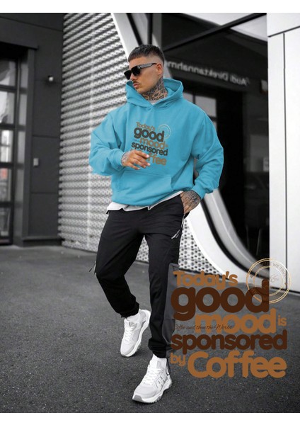 Mavi Sweatshirt Good Mood With Cfee Baskılı Kalın Bebemavisi Sevgili Sweatshirt modelleri