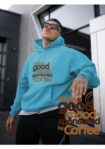 Mavi Sweatshirt Good Mood With Cfee Baskılı Kalın Bebemavisi Sevgili Sweatshirt fırsatları