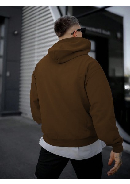 Kadın, Erkek Sweatshirt Oversize Desert Drifter Baskılı Kalın Kahverengi Sevgili Sweatshirt