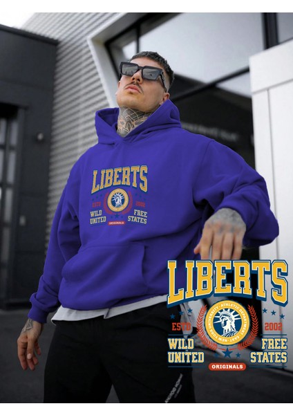 Kadın, Erkek Sweatshirt Oversize Typography Varsity Baskılı Kalın Mor Sevgili Sweatshirt indirimleri