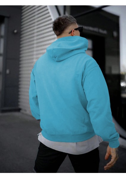 Mavi Sweatshirt Poseidon Sea Tanrı Yunan Mitolojisi Y2K Baskılı Kalın Bebemavisi Sevgili Sweatshirt