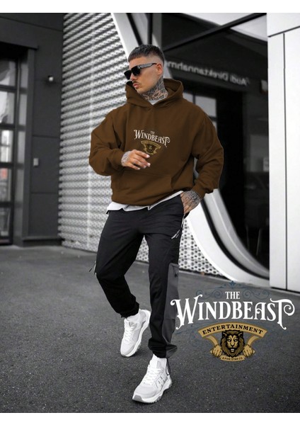 Kadın, Erkek Sweatshirt Windbeast Entertainment Ornament Baskılı Kahverengi Sevgili Sweatshirt