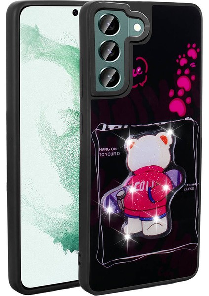 Samsung Galaxy S21 Fe Kılıf Parlayan Kabartmalı Ikonik Figürlü Silikon Kapak (Amas)