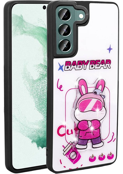 Samsung Galaxy S22 Kılıf Parlayan Kabartmalı Ikonik Figürlü Silikon Kapak (Amas)