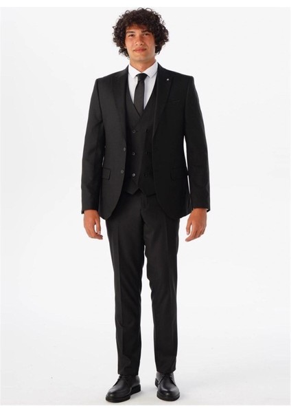 Slim Kalıp Düz Yelekli Takım Elbise fırsatları