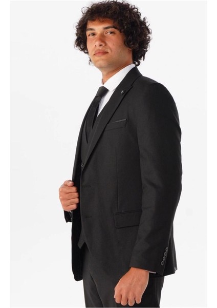 Slim Kalıp Düz Yelekli Takım Elbise indirimleri