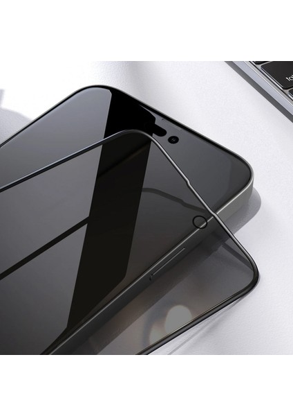 iPhone 16 Pro Max Darbeye Dayanıklı Anti Statik Temperli Hayalet Cam Ekran Koruyucu Siyah indirimleri
