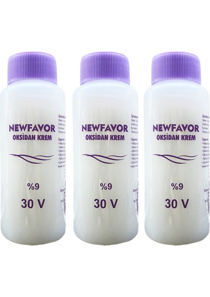 New Favor 3 Adet Oksidan Krem Saç Boya Sıvısı 9'Luk 30 Volüme 60 Ml - Isl3736-4585