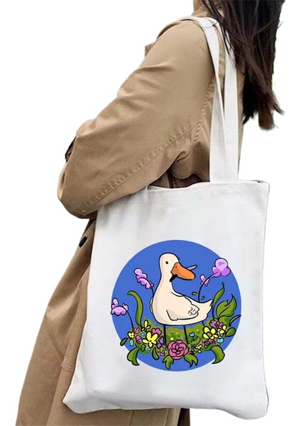 Couples1 Sevimli Moda Karikatür Hayvan Omuz Kanvas Tote Çanta Omuz Çantası Alışveriş Çantası (Yurt Dışından)