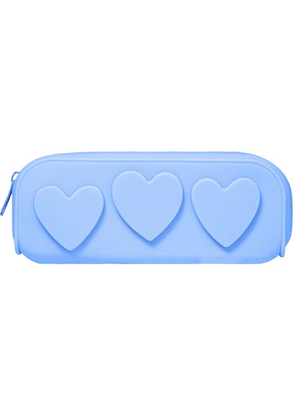 Couples1 Aşk Kırtasiye Çantası Silikon Kalem Kutusu Uygun Saklama Çantası Kalp Şeklinde Macaron Yıkanabilir Silikon Kırtasiye Çantası (Yurt Dışından)